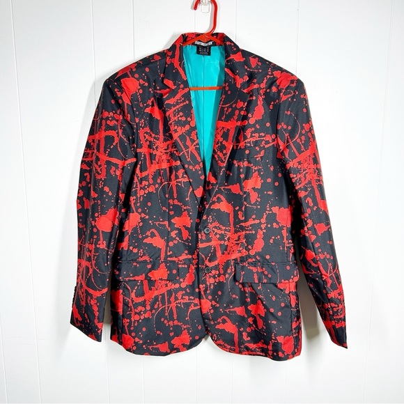 Suitmeister Black Halloween Black Spatter Suit with Tie Large (42-44) - Picture 1 of 14